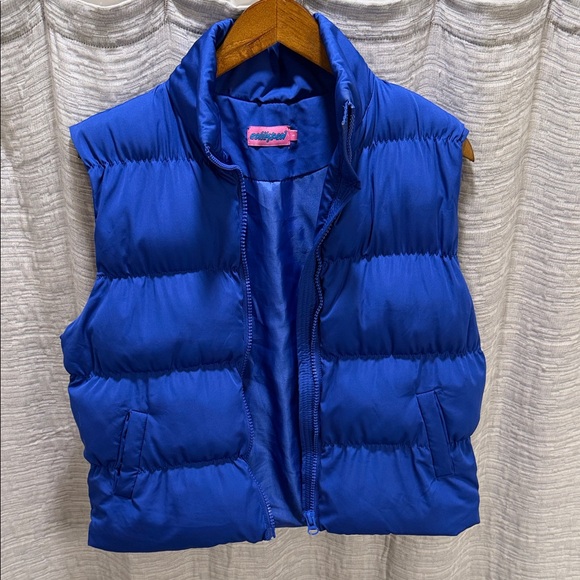Edikted Jackets & Blazers - Edikted Cable-core Women’s Size Small Blue Puffer Vest
